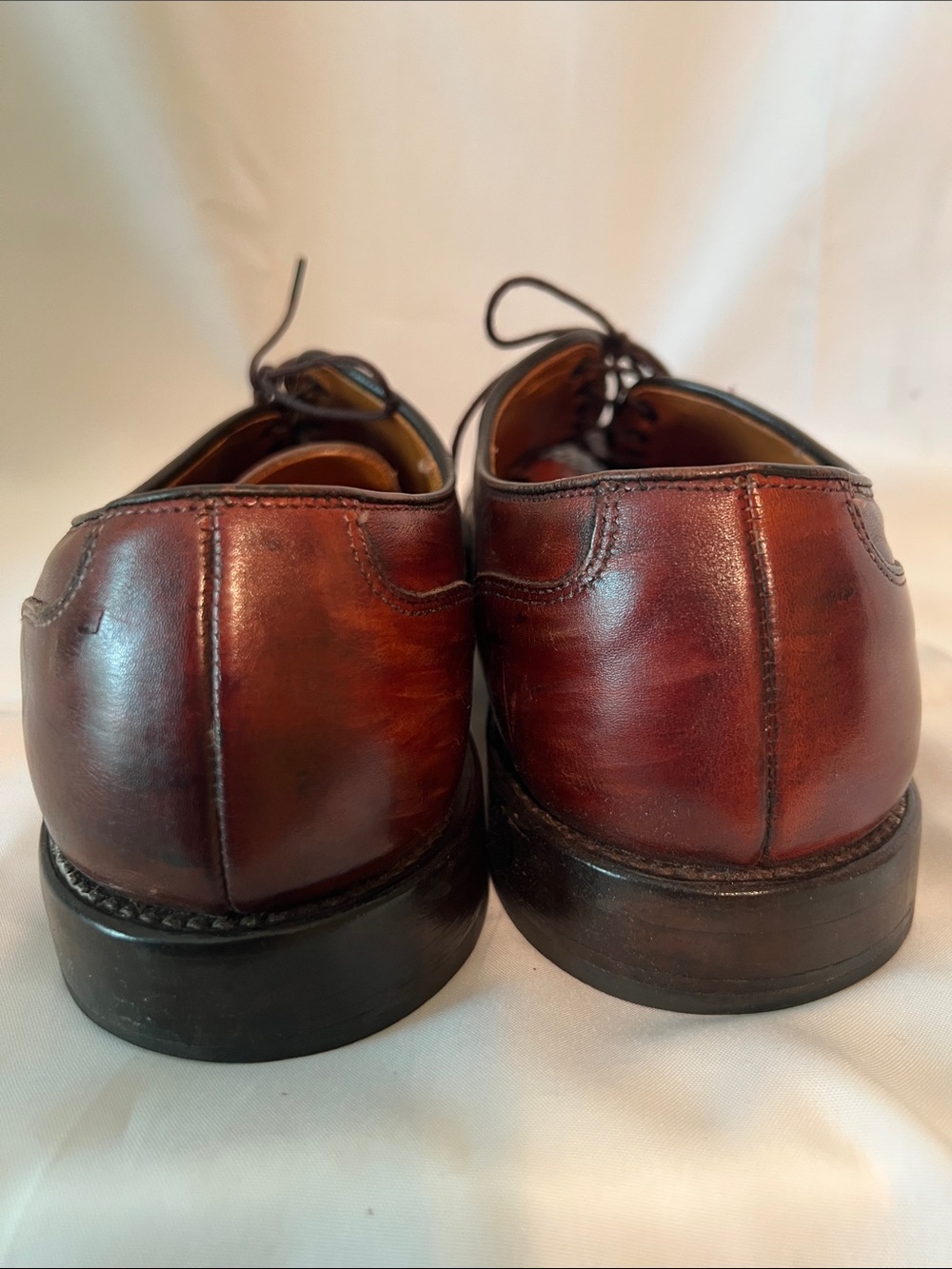 Allen Edmonds Men's Woven Cap-Toe Oxfords in Burgundy- Lauderdale - Picture 5 of 8